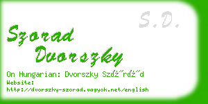 szorad dvorszky business card